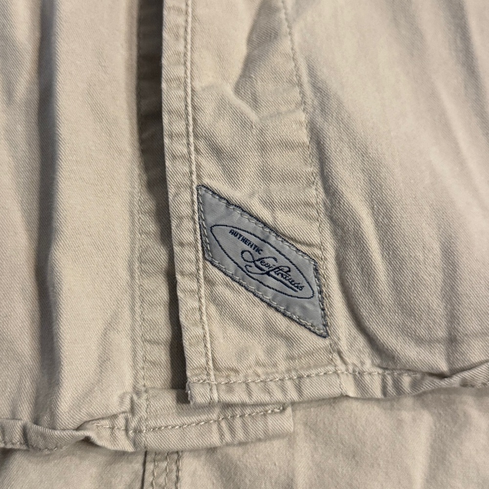 LEVIS Mens XL Shirt Silvertab Beige Long Sleeve Cotton Metal Buttons Vintage - Picture 4 of 8